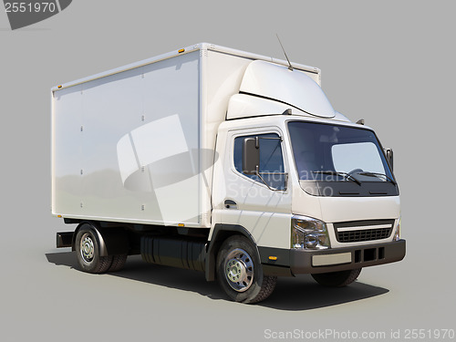 Image of White commercial delivery truck