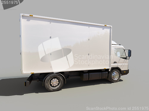 Image of White commercial delivery truck