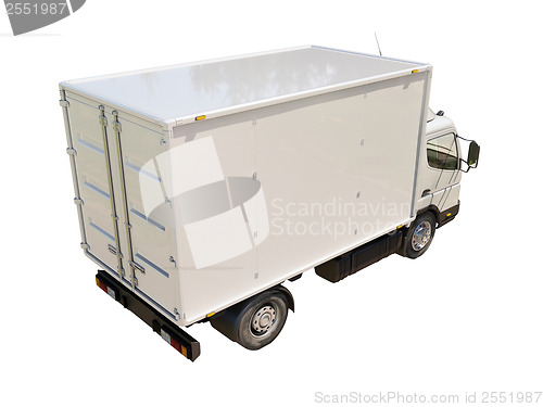 Image of White commercial delivery truck