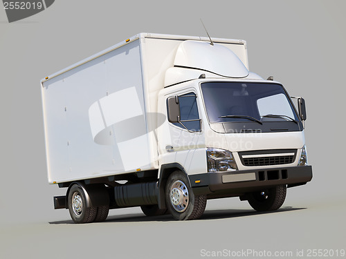 Image of White commercial delivery truck