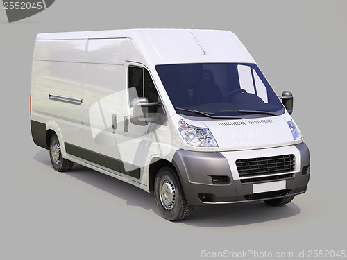 Image of White commercial delivery van