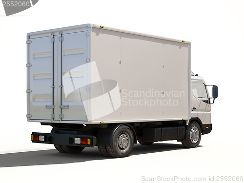 Image of White commercial delivery truck