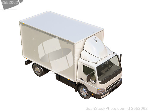 Image of White commercial delivery truck