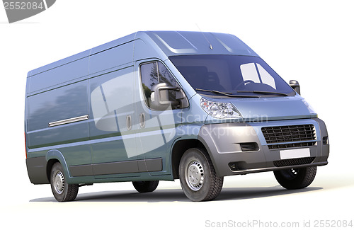 Image of Blue commercial delivery van