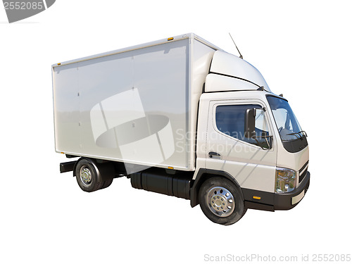 Image of White commercial delivery truck