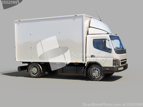 Image of White commercial delivery truck