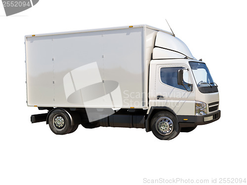 Image of White commercial delivery truck