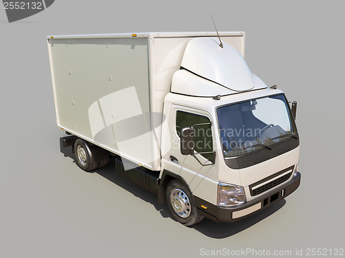 Image of White commercial delivery truck