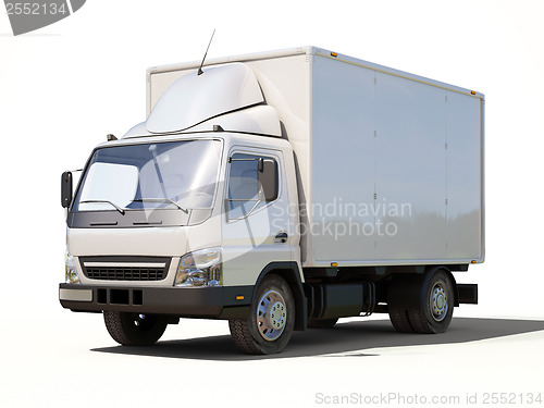 Image of White commercial delivery truck