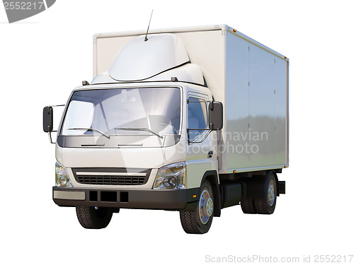 Image of White commercial delivery truck