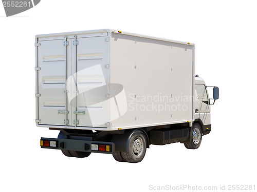 Image of White commercial delivery truck