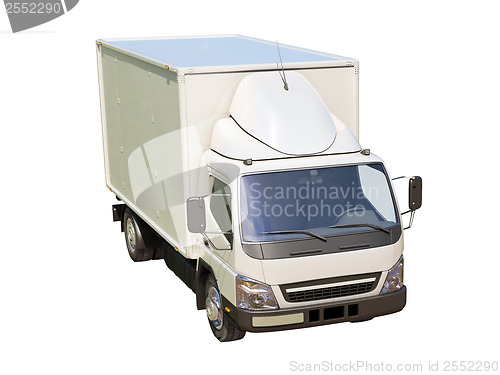 Image of White commercial delivery truck