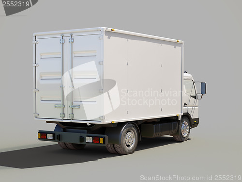 Image of White commercial delivery truck