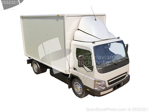 Image of White commercial delivery truck