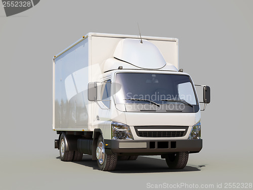 Image of White commercial delivery truck