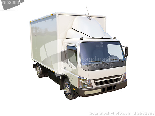 Image of White commercial delivery truck