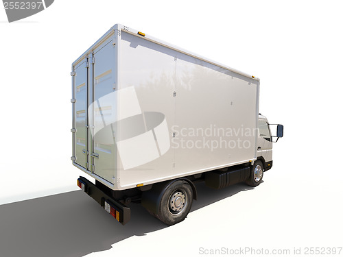 Image of White commercial delivery truck