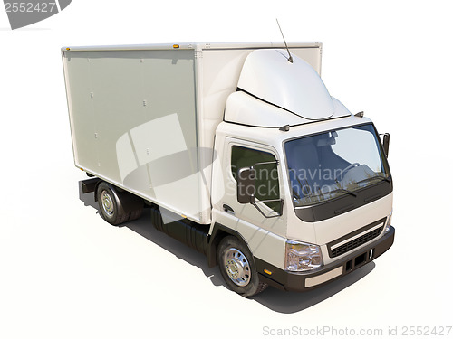 Image of White commercial delivery truck