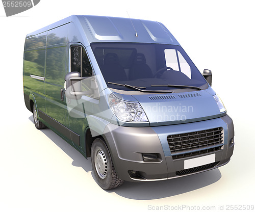 Image of Blue commercial delivery van