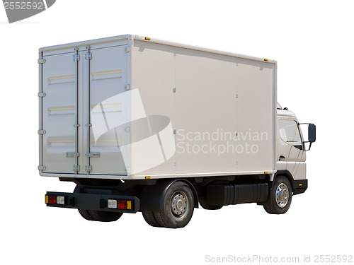 Image of White commercial delivery truck