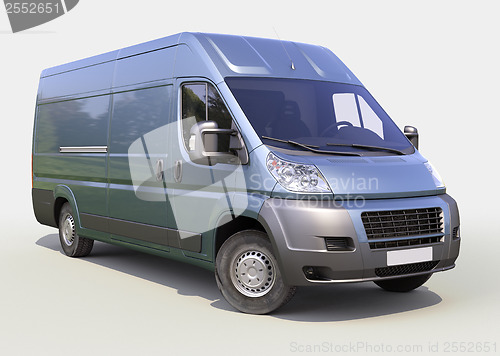 Image of Blue commercial delivery van