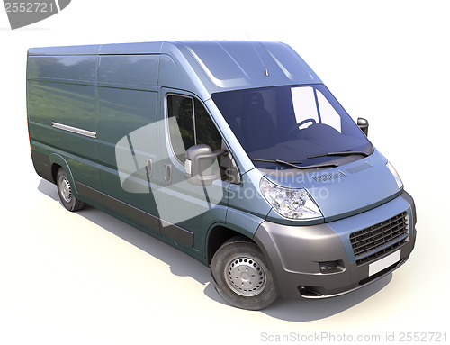 Image of Blue commercial delivery van