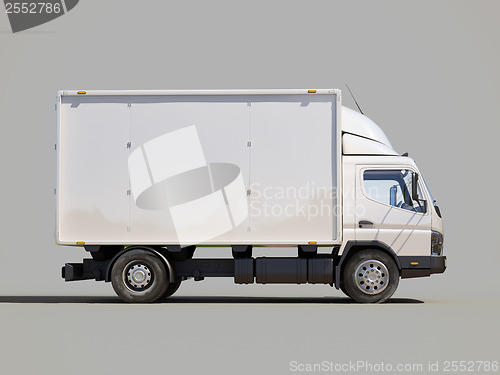 Image of White commercial delivery truck