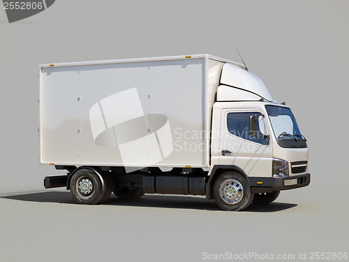 Image of White commercial delivery truck