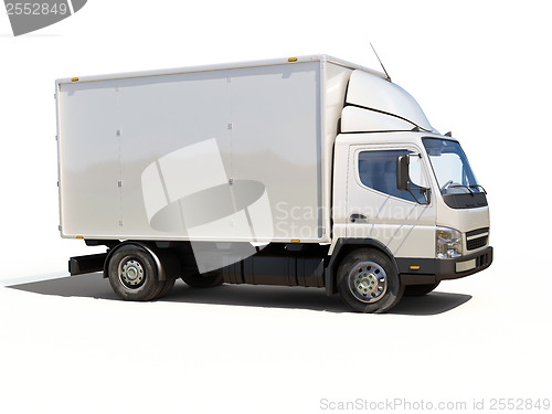 Image of White commercial delivery truck