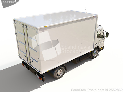 Image of White commercial delivery truck