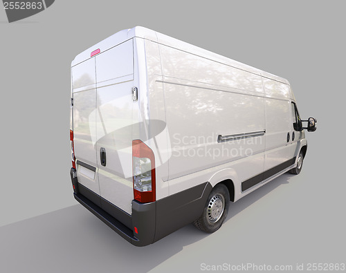 Image of White commercial delivery van