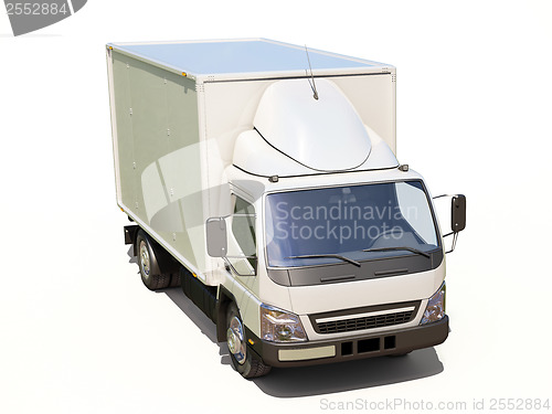 Image of White commercial delivery truck