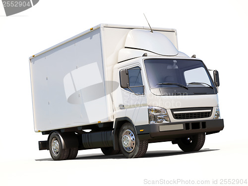 Image of White commercial delivery truck