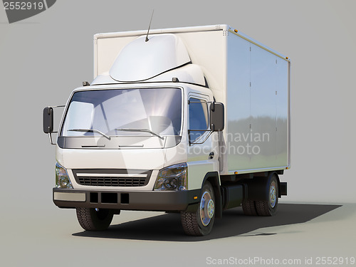 Image of White commercial delivery truck