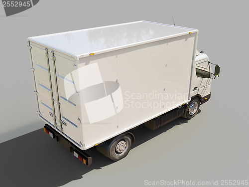 Image of White commercial delivery truck