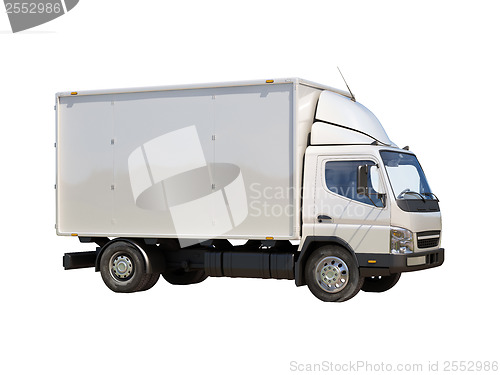 Image of White commercial delivery truck