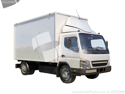 Image of White commercial delivery truck