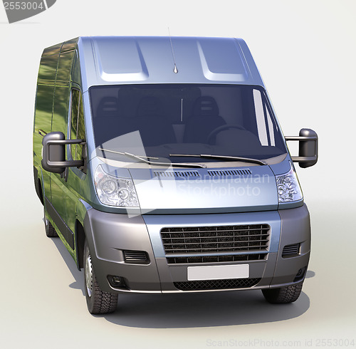 Image of Blue commercial delivery van