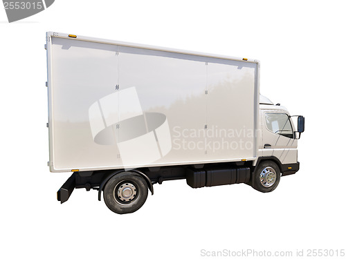 Image of White commercial delivery truck