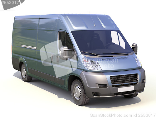 Image of Blue commercial delivery van