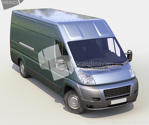 Image of Blue commercial delivery van