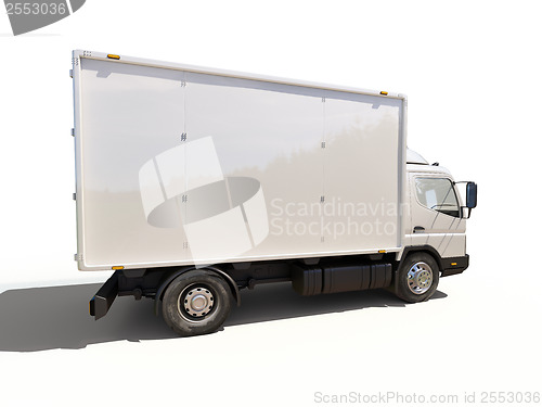 Image of White commercial delivery truck