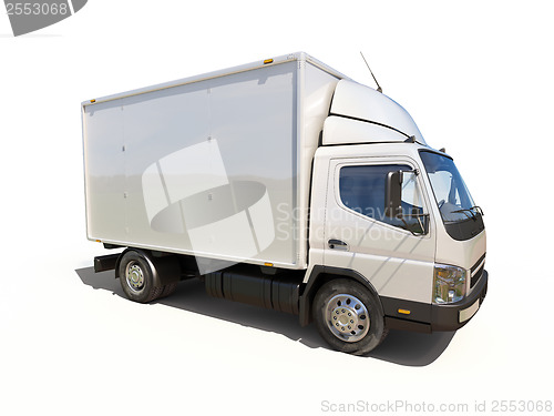 Image of White commercial delivery truck