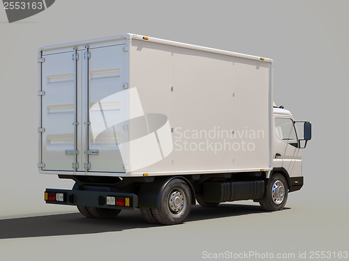 Image of White commercial delivery truck