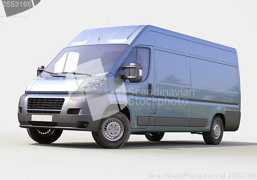 Image of Blue commercial delivery van