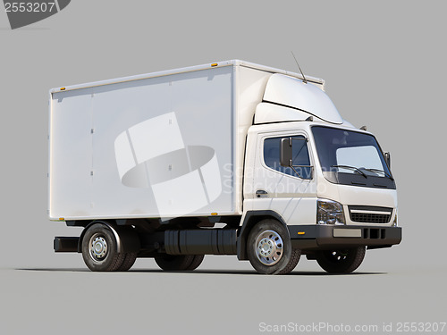 Image of White commercial delivery truck