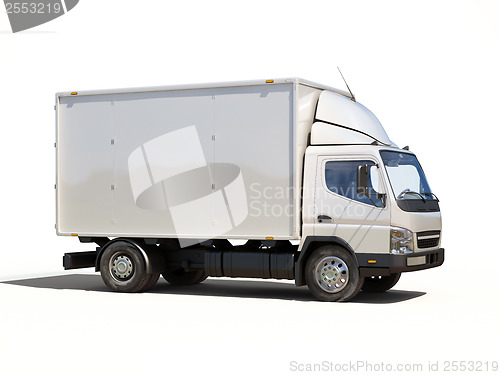 Image of White commercial delivery truck