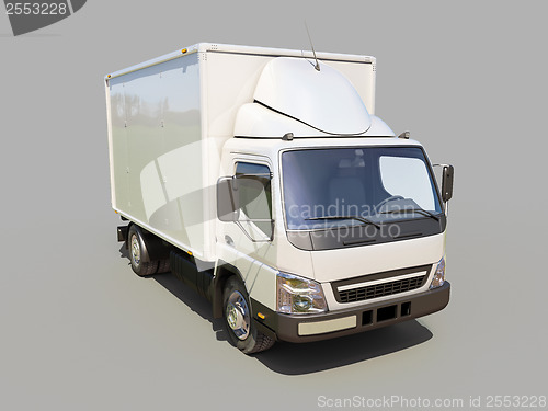 Image of White commercial delivery truck