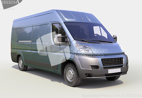 Image of Blue commercial delivery van