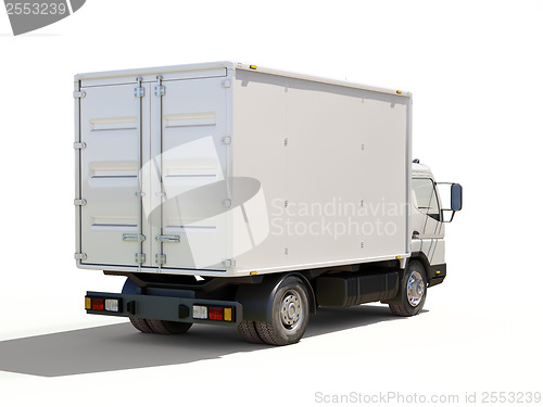 Image of White commercial delivery truck